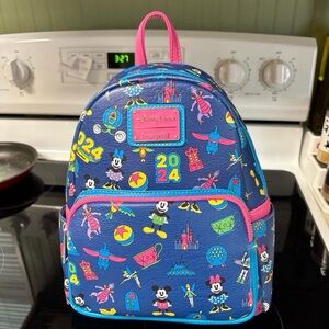 Loungefly Disney Park 2024 Blue Pink Mini Backpack